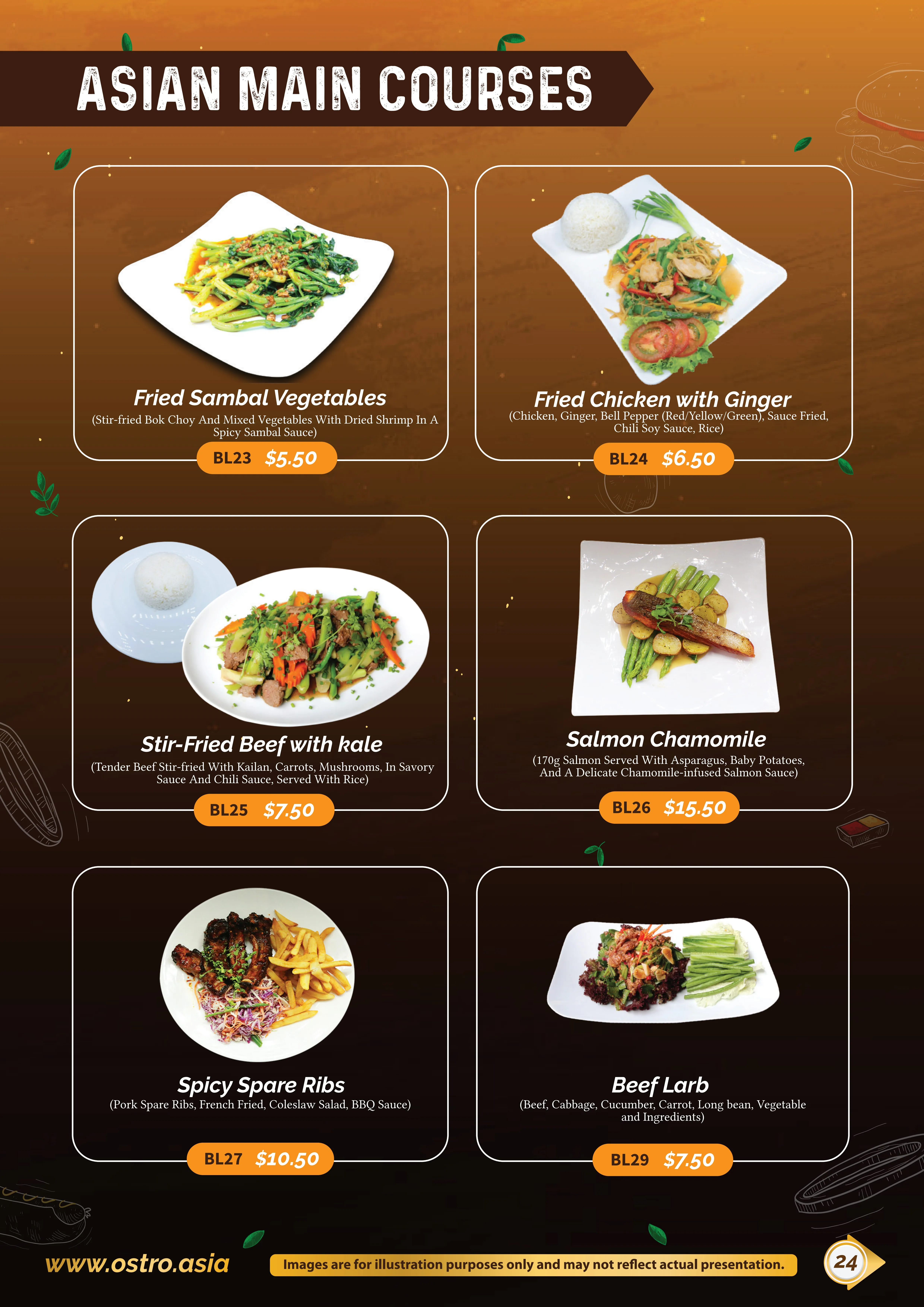 Asian Main Courses Menu 4